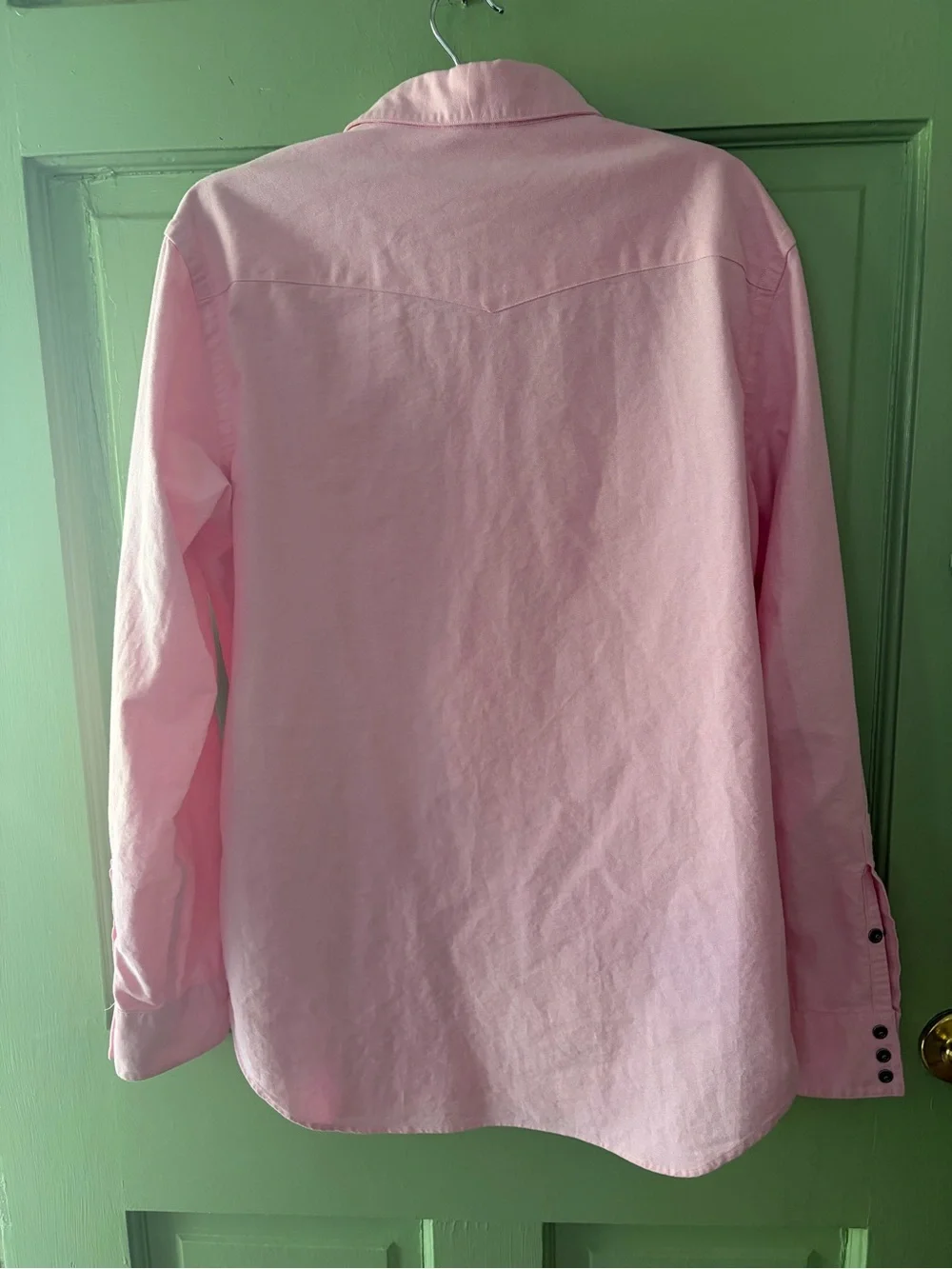 Polo Ralph Lauren Pink Men's Pearl Snap Size medium Western Cowboy Shirt Rodeo
